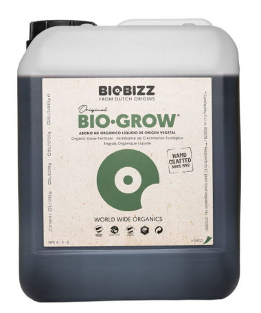 BioBizz Bio Grow 10L - 1 - Bio-Grow, nawóz na fazę wzrostu, w 100% organiczny.&nbsp;Może być dodatkowo stosowany podczas fazy kwitnie