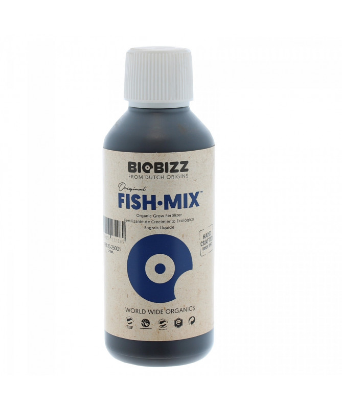 BioBizz Fish Mix 500ml - 1 - Fish – Mix posiada certyfikat OMRI, powstaje z: z północno-morskich ryb wyciąg z buraka cukrowe