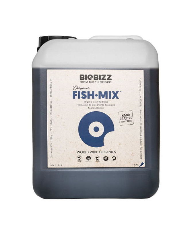 BioBizz Fish Mix 5L - 1 - Fish-Mix to w 100% organiczny nawóz przeznaczony do upraw zarówno w pomieszczeniach i na zewnątrz.&nbsp;- P