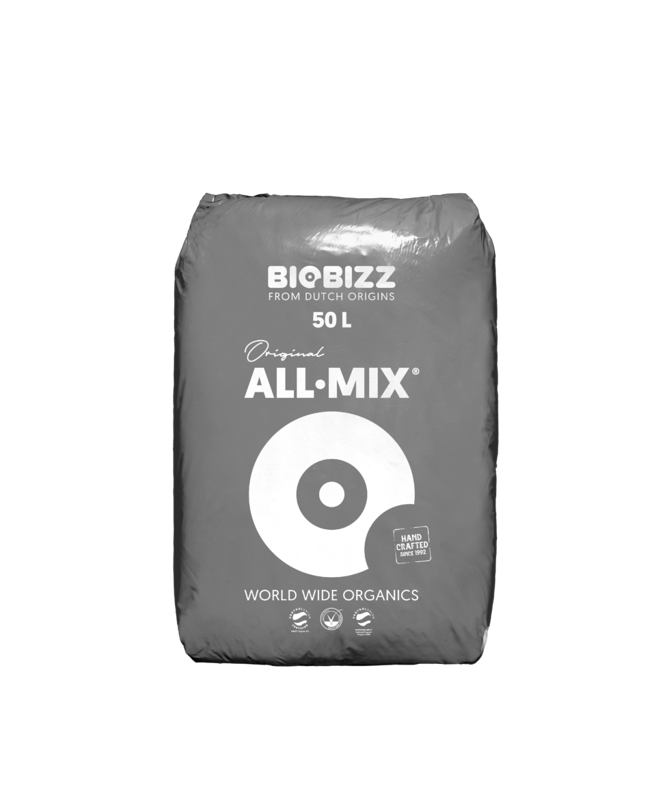 BIOBIZZ ZIEMIA ALL MIX 50L - 1 - All-Mix to bardzo bogata ziemia do upraw organicznych Zawiera 20% mchu torfowego, 35% ziemi ogr