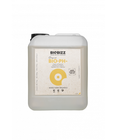 BioBizz Bio pH- 5L - 1 - BIO-PH- może być stosowany przy każdym podlewaniu. Można go również łączyć z każdym substratem Biobizz 