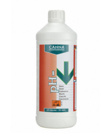 CANNA PH MINUS GROW 3% 1L - 1 - CANNA-pH MINUS BLOOM obniża poziom pH w roztworze odżywczym dla rolin w FAZIE KWITNIENIA.