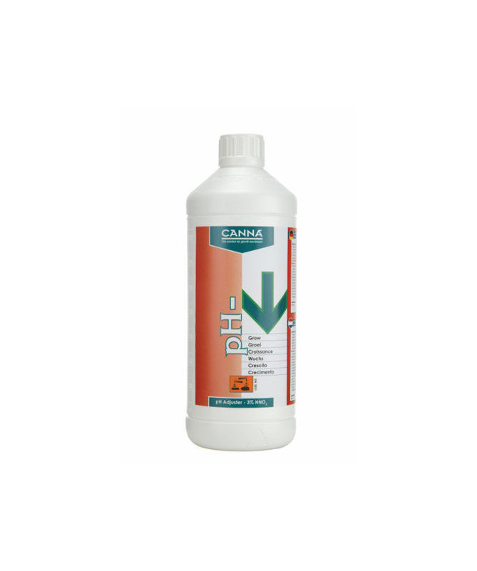 CANNA PH MINUS GROW 3% 1L - 1 - CANNA-pH MINUS BLOOM obniża poziom pH w roztworze odżywczym dla rolin w FAZIE KWITNIENIA.