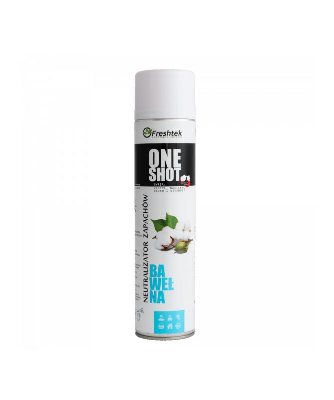 Freshtek ONE SHOT Bawełna Spray 600ml - neutralizator zapachu - 1 - Power Blasts są szczególnie przydatne tam, gdzie jest potrze