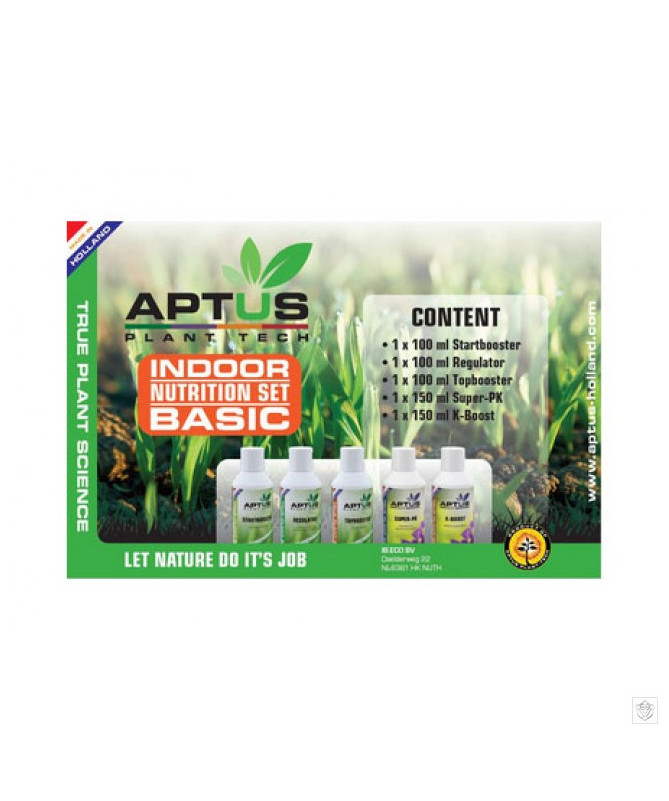 APTUS ZESTAW INDOOR SET BASIC - 1 - Zestaw nawozów składa się z: 5x 100gr All-in-One pellet 1x 50ml Startbooster 1x 5gr 
