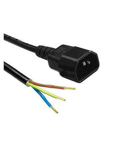PRZEWÓD, KABEL ZASILAJĄCY Z WTYCZKĄ IEC C14 - MĘSKI, 3x1,5mm, dł.3m - 1 - długość 140cm.