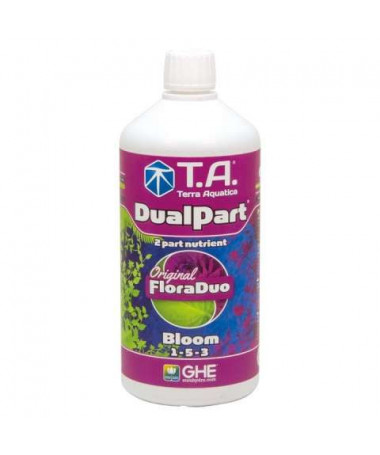 Terra Aquatica / GHE Dual Part Bloom 1L - 1 - nawóz z serii DUO (DuoGro, DuoBloom) przeznaczony na fazę kwitnienia zastosowani