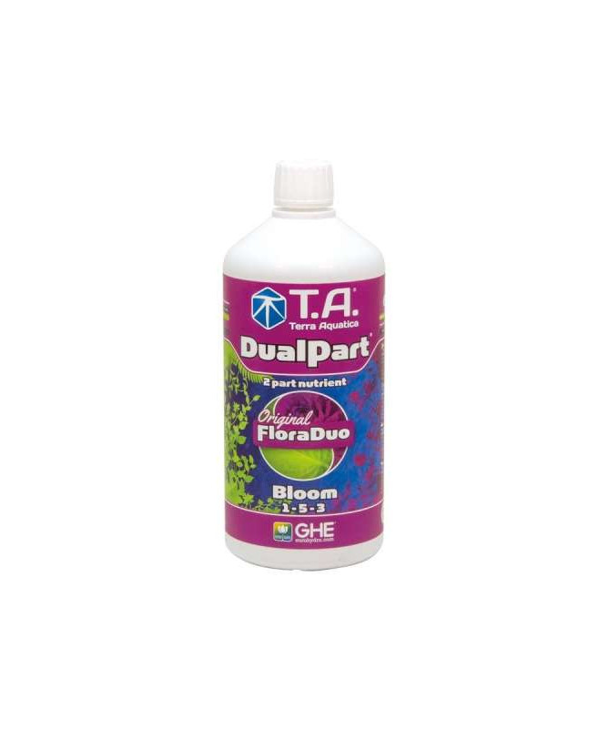 Terra Aquatica / GHE Dual Part Bloom 1L - 1 - nawóz z serii DUO (DuoGro, DuoBloom) przeznaczony na fazę kwitnienia zastosowani