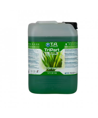 Terra Aquatica / GHE Tri Part Grow 10L (flora gro) - 1 - pobudza bujny wzrost struktur i liści roślin. Młoda roślina zostaje zas