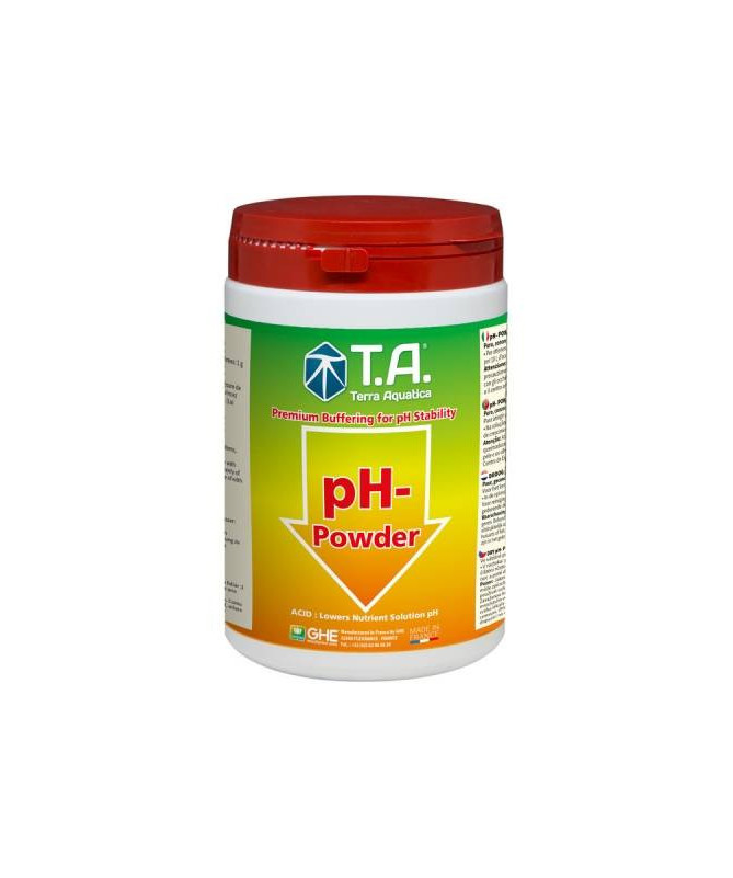 GHE / T.A. pH DOWN proszek 1kg - 1 - regulator obniżający poziom pH wody / roztworu znakomicie się rozpuszcza i nie pozostawia 